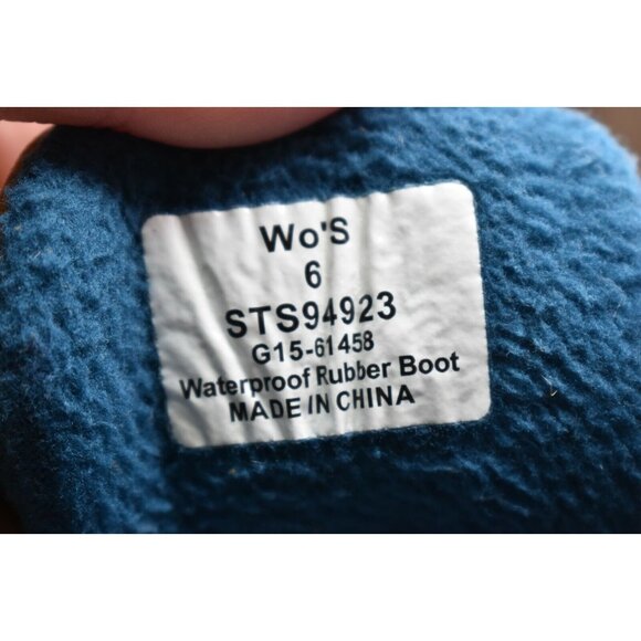 SPERRY Women's Saltwater Petrol Tan & Blue Duck Boots 6 M Rubber Rain Boots - Picture 7 of 7